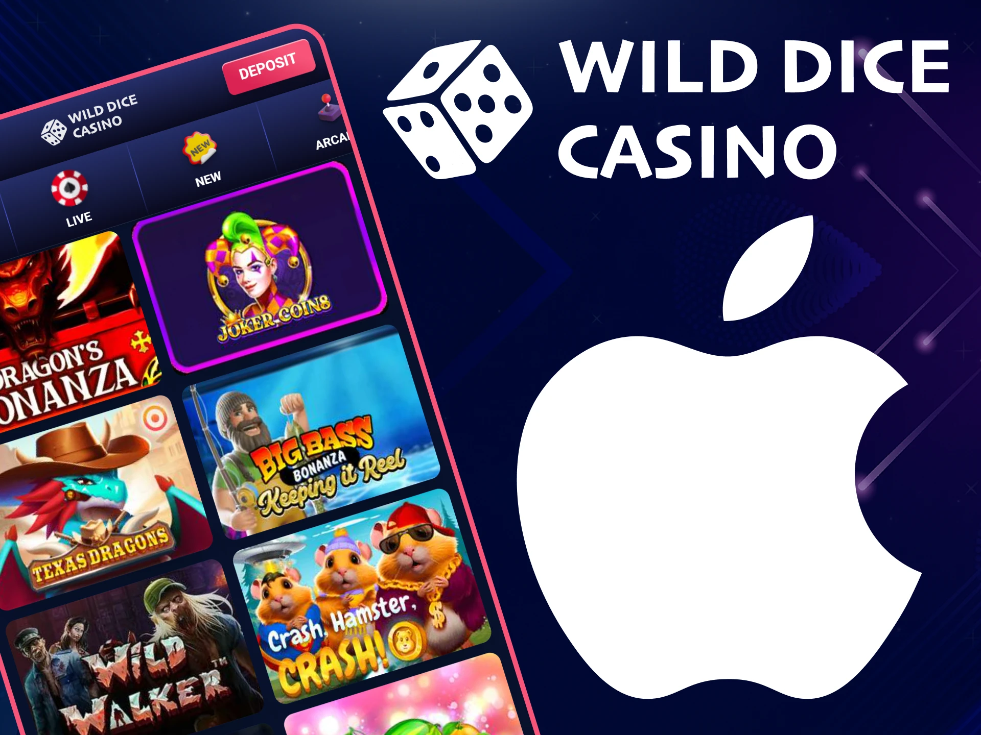 Wild Dice Casino apps are compatible with many iOS models.