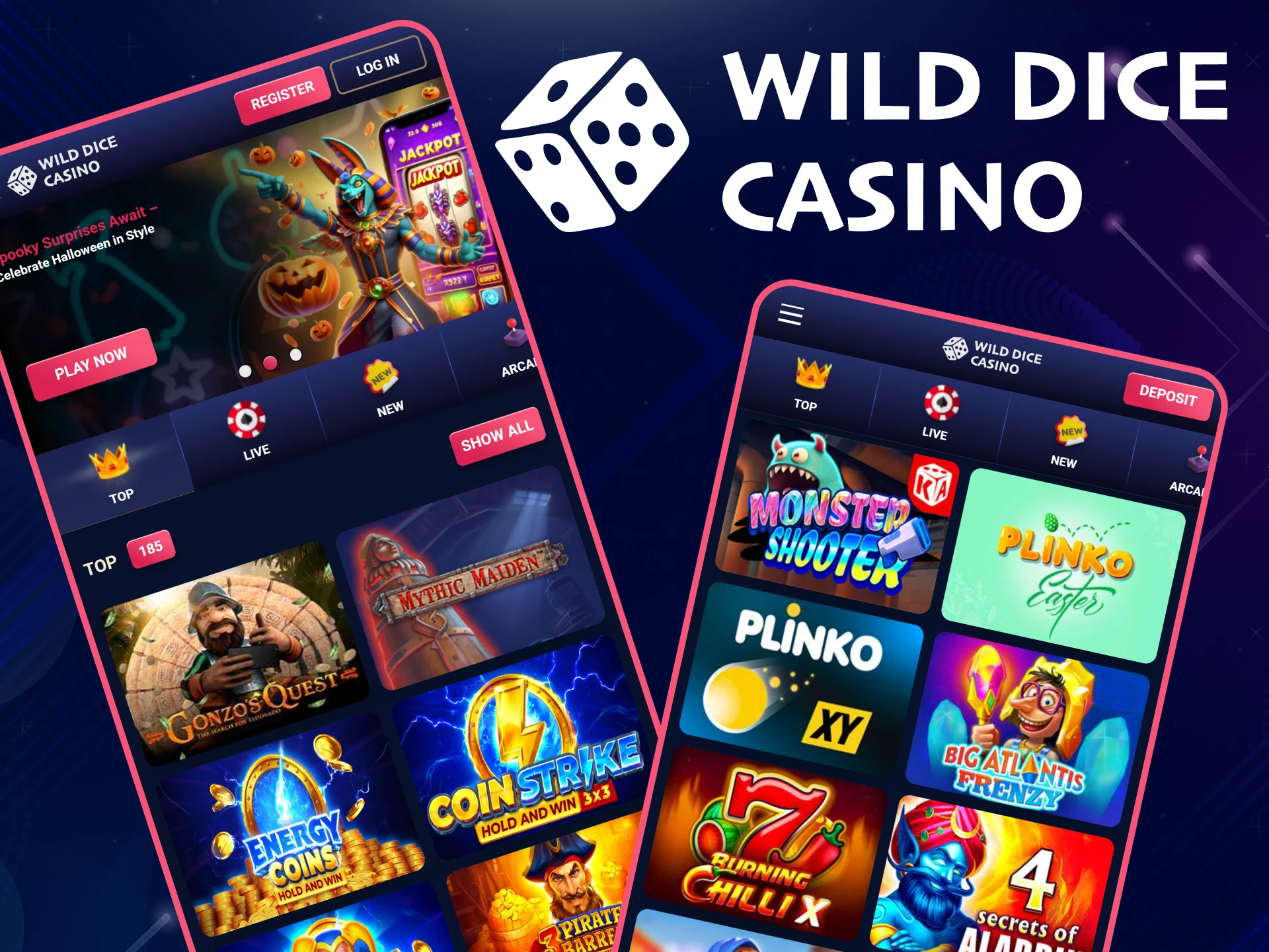You can visit the mobile version of the Wild Dice Casino website.