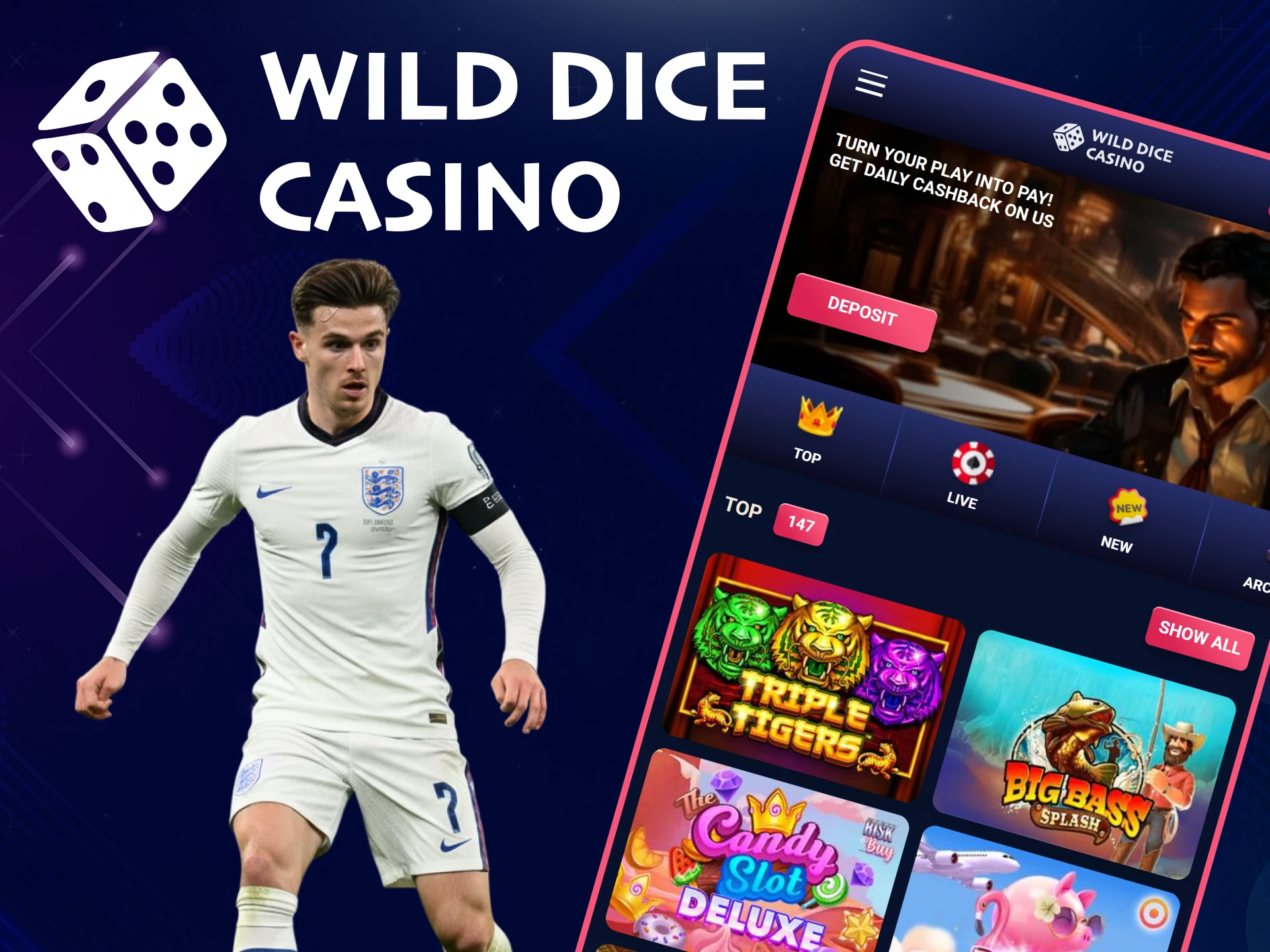 Place your sports bets with the Wild Dice Casino app.