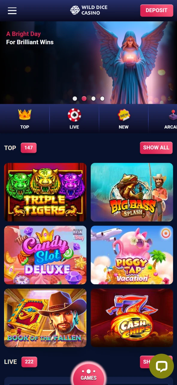 Visit the Wild Dice Casino website to download the iOS app.