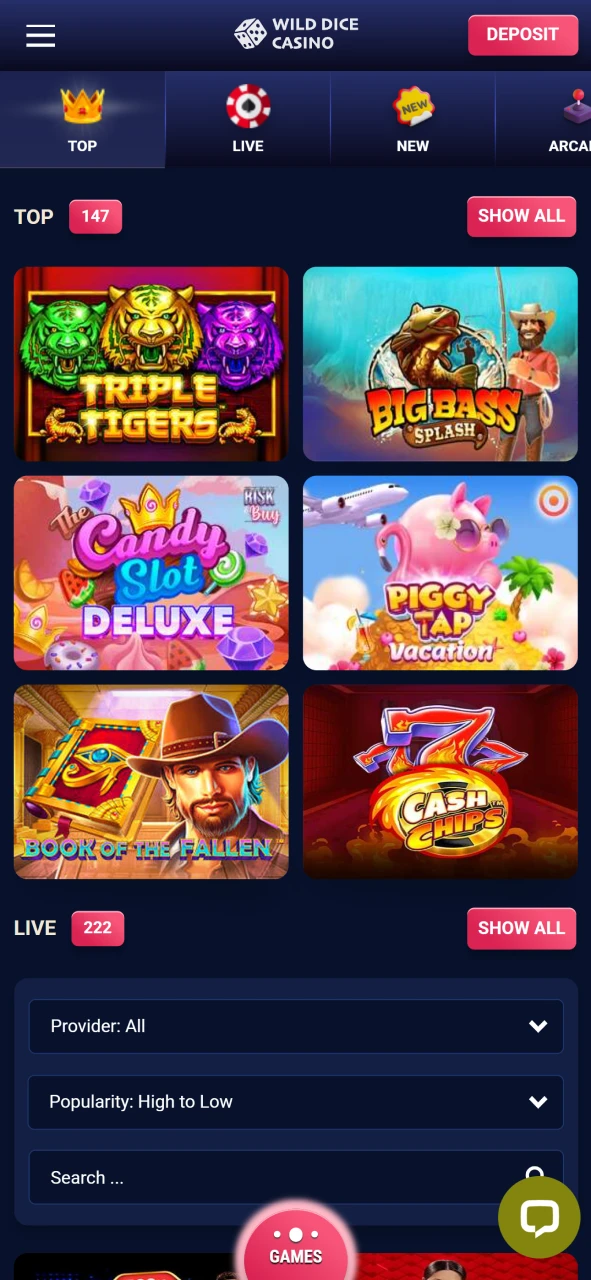 To activate the bonus, you need to select a suitable game at Wild Dice Casino.