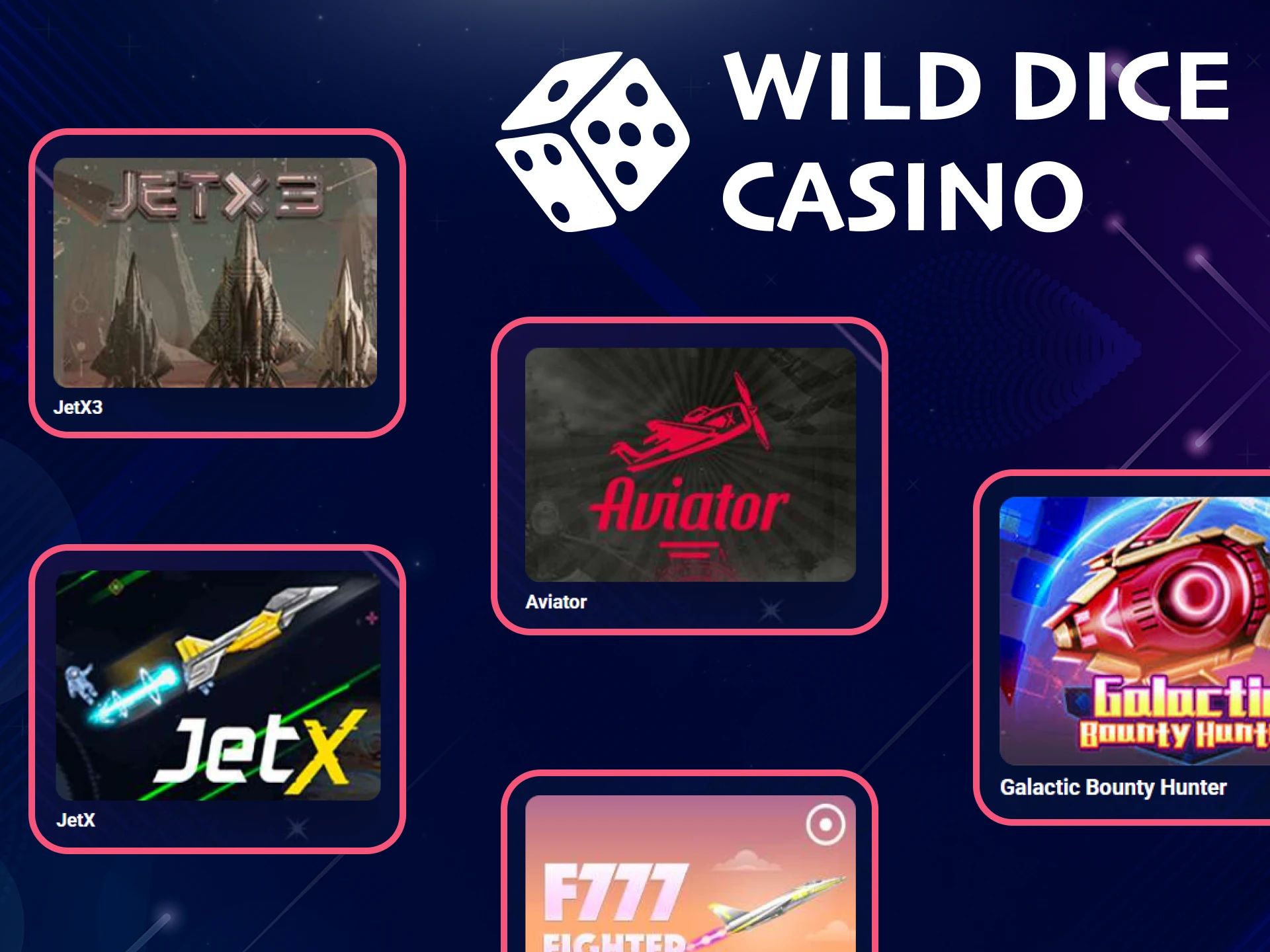 Crash mode games are available at Wild Dice Casino.