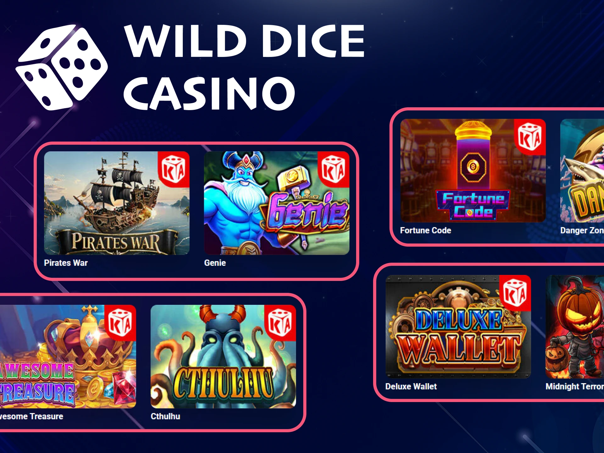 Visit the Wild Dice Casino instant games section.