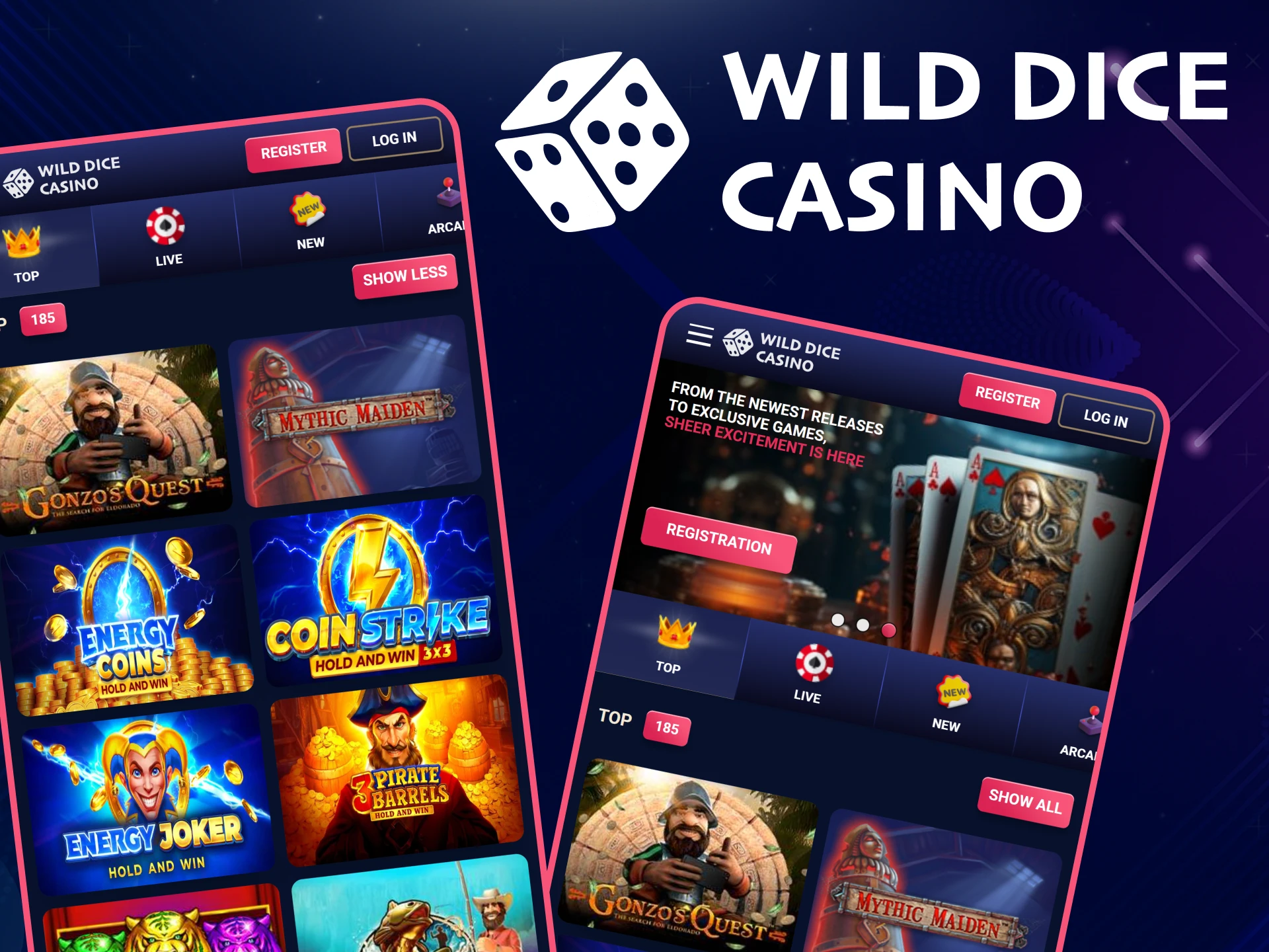 Visit the mobile version of the Wild Dice Casino website.