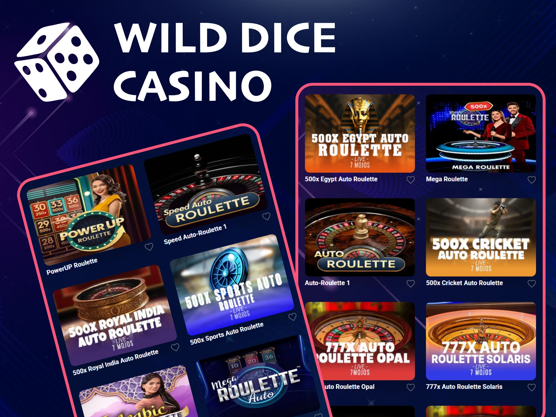 Play Live Dealer Roulette at Wild Dice Casino.