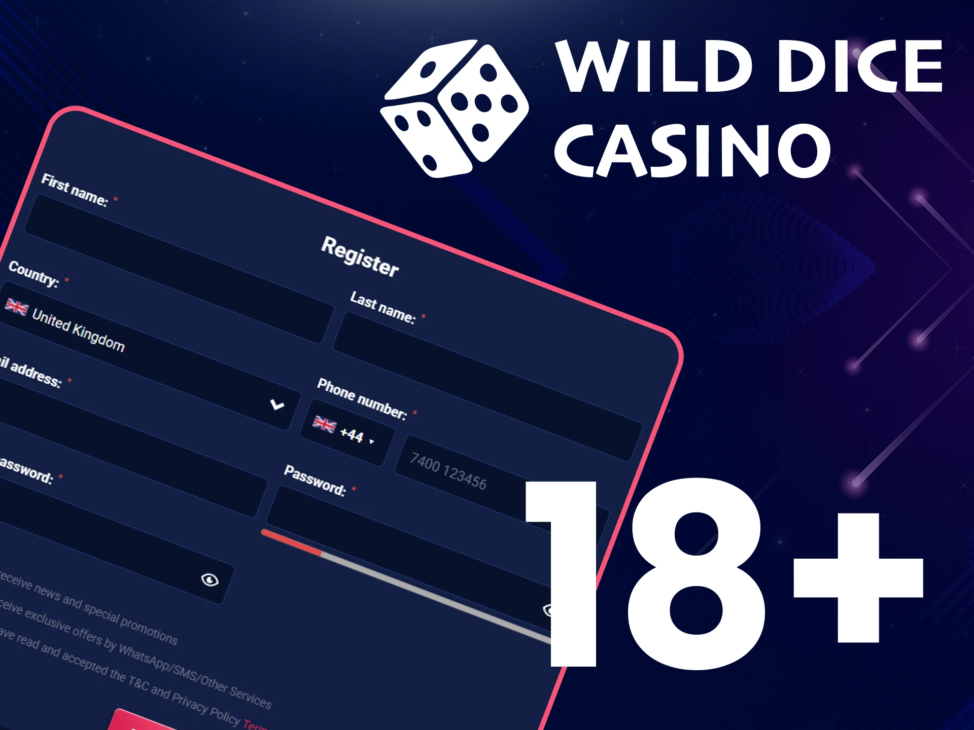 Review the registration requirements at Wild Dice Casino.