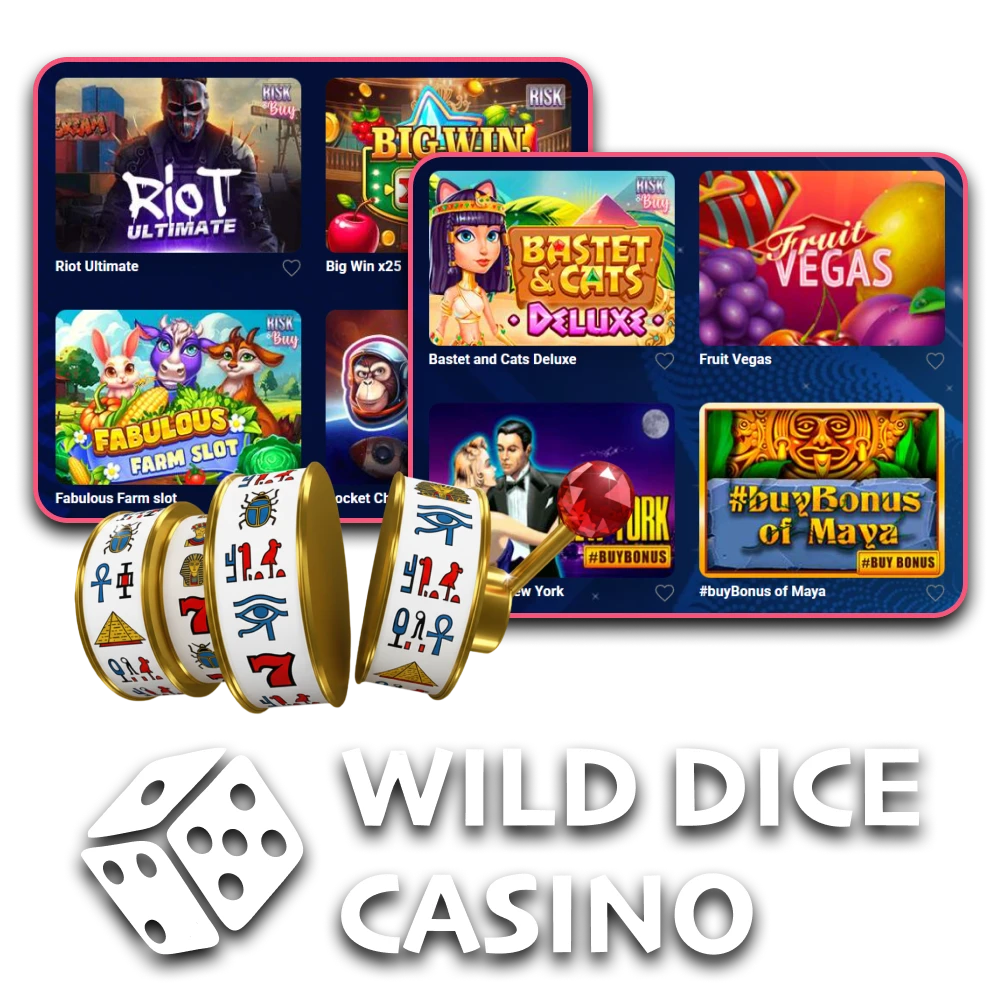 To play slots, choose the Wild Dice Casino website.