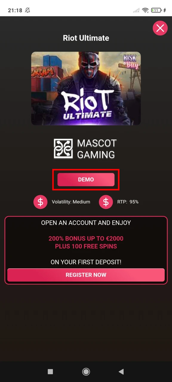 Try your hand at demo versions of Wild Dice Casino slots.